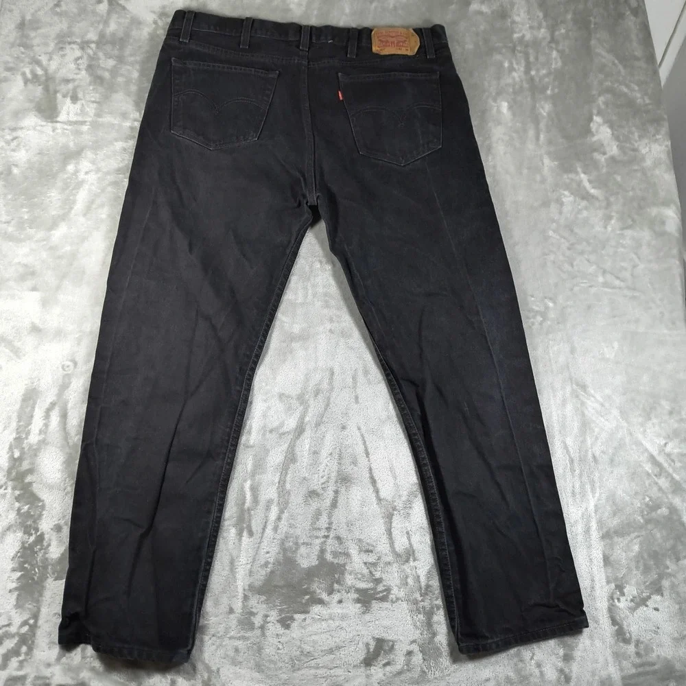 Levis 501 Jeans Mens 40x30 Black Button Fly Straight Leg Denim Skater